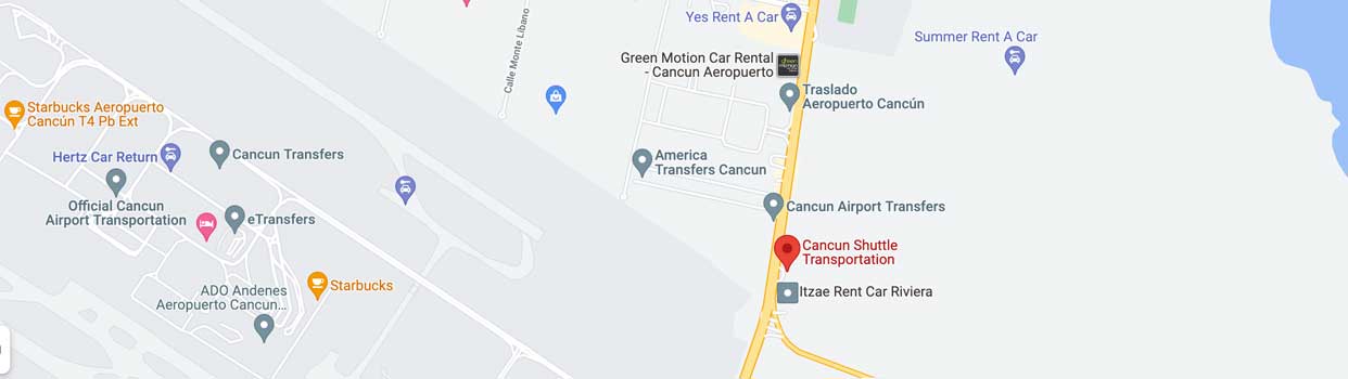 Cancun Shuttle Transportation Map